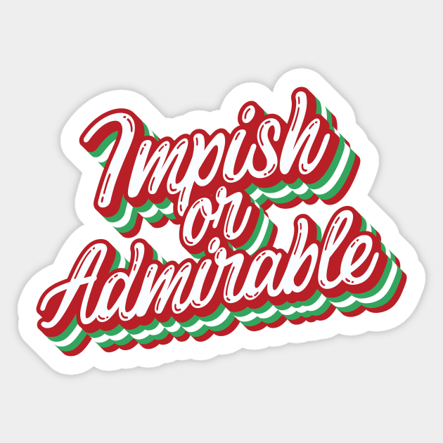 Impish Or Admirable Belsnickel Christmas Office Fan Xmas Holiday Sticker by graphicbombdesigns